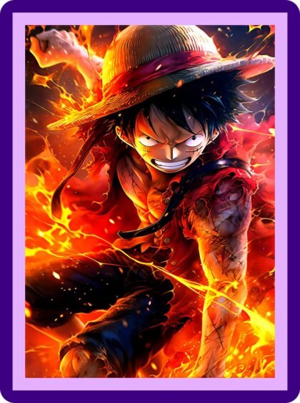 One Piece Monkey D Luffy Fire Battle Straw Hat Anime Poster