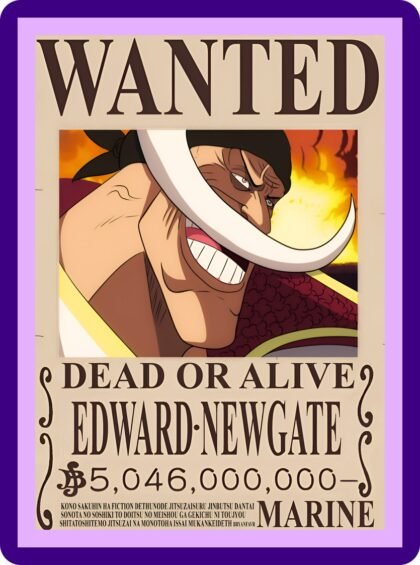 One Piece Whitebeard Edward Newgate Wanted Poster Anime Print
