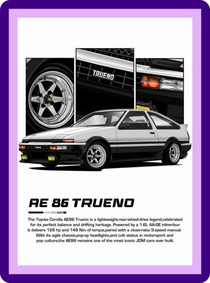 Toyota AE86 Sprinter Trueno JDM Car Poster