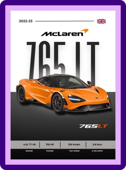 McLaren 765LT Orange Supercar Poster