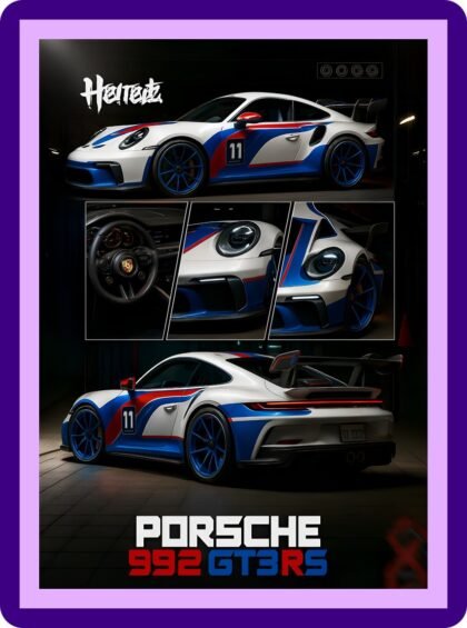 Porsche 992 GT3 RS Heritage Livery Car Poster