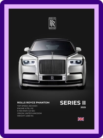 Rolls Royce Phantom Series II Silver Car Poster
