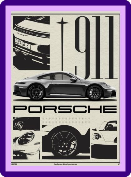 Porsche 911 Carrera GTS Vintage Spec Poster
