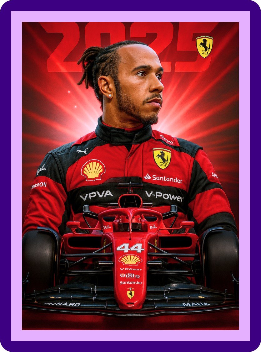 Lewis Hamilton Ferrari 2025 F1 Poster