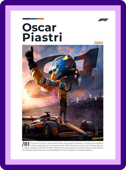 Oscar Piastri McLaren Celebration F1 Poster