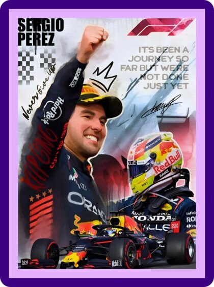 Sergio Perez Red Bull Collage F1 Poster