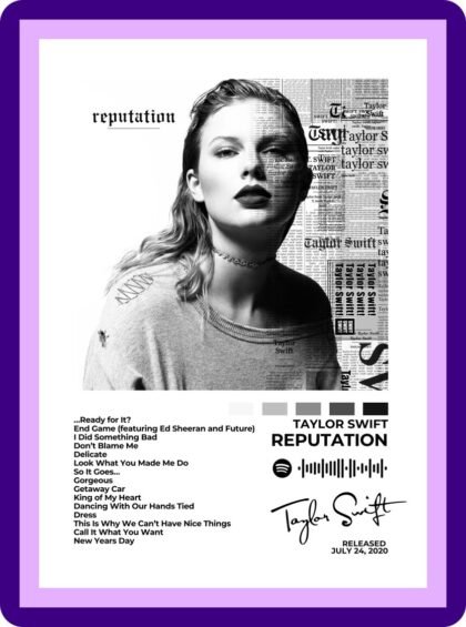 Taylor Swift Reputation Album Poster