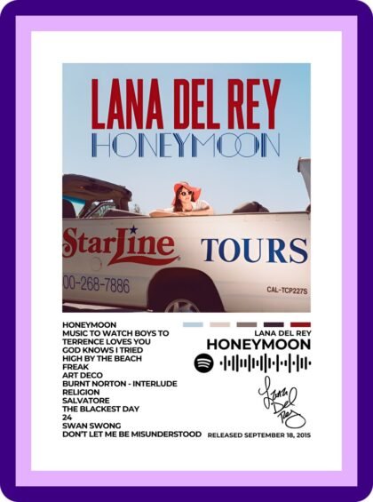 Lana Del Rey Honeymoon Album Poster
