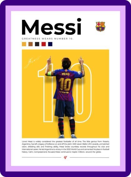 Lionel Messi Barcelona Number 10 Greatness Poster
