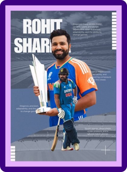 Rohit Sharma T20 World Cup Victory Poster
