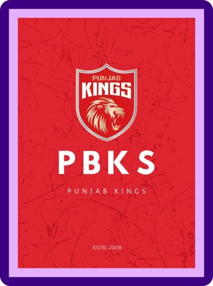Punjab Kings PBKS Official IPL Team Poster