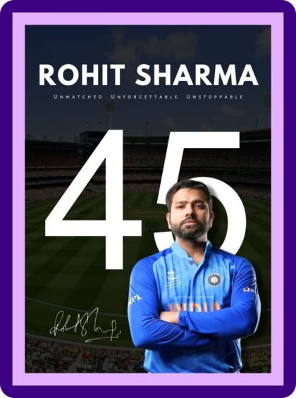 Rohit Sharma 45 Team India Cricket Poster