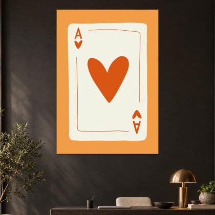 Ace of Hearts Minimalist Playing Card Aesthetic Poster