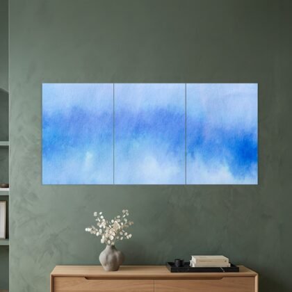Blue Watercolor Gradient Abstract Split Poster