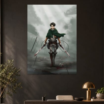 Levi Ackerman Survey Corps Battlefield Aesthetic Poster