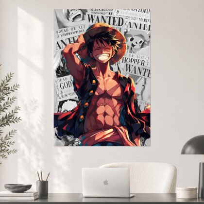 Monkey D. Luffy Wanted Poster Background Aesthetic Poster