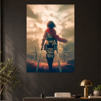 Mikasa Ackerman Battlefield Horizon Aesthetic Poster