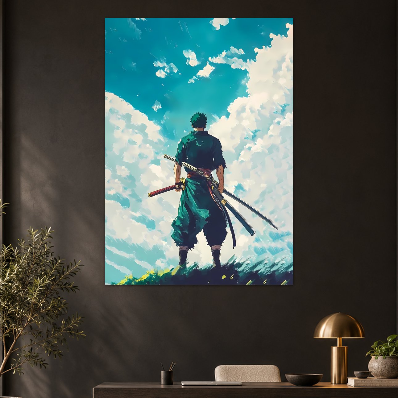 Roronoa Zoro Three Sword Style Horizon Aesthetic Poster