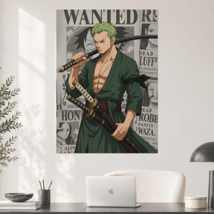 Roronoa Zoro Wanted Bounty Background Aesthetic Poster
