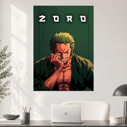 Roronoa Zoro Smirking Confidence Aesthetic Poster