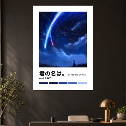 Your Name Kimi No Na Wa Comet Night Sky Minimalist Anime Poster