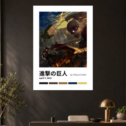 Attack On Titan Colossal Titan Mikasa Minimalist Anime Poster
