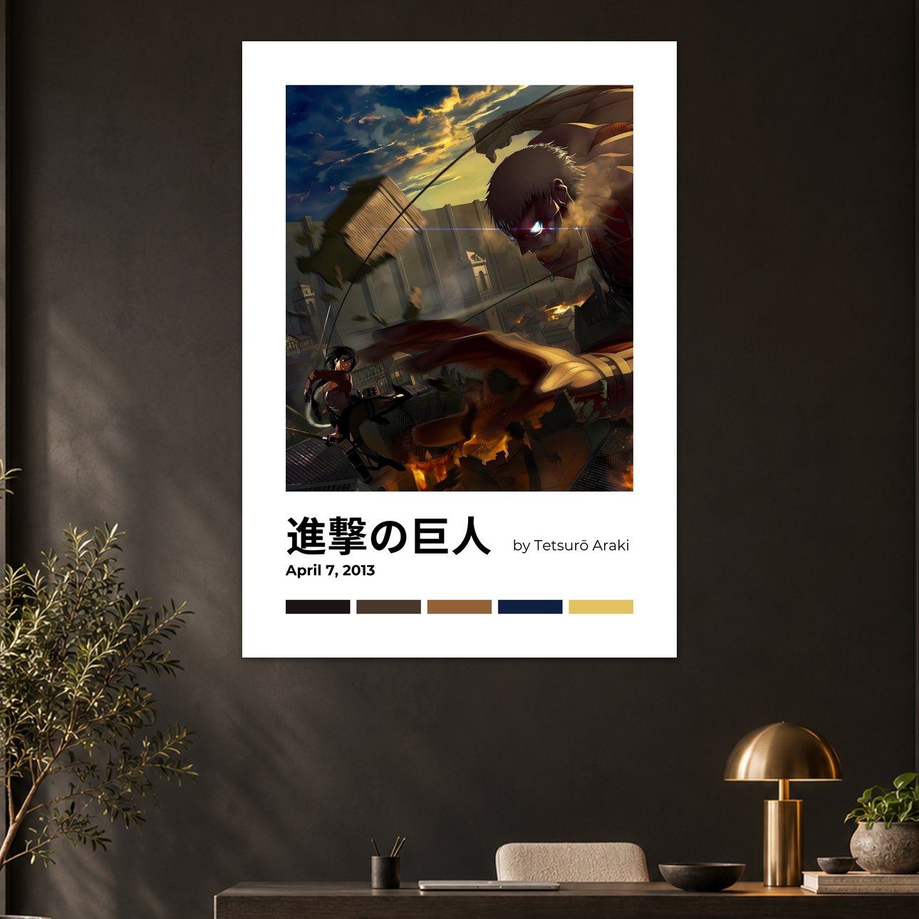 Attack On Titan Colossal Titan Mikasa Minimalist Anime Poster