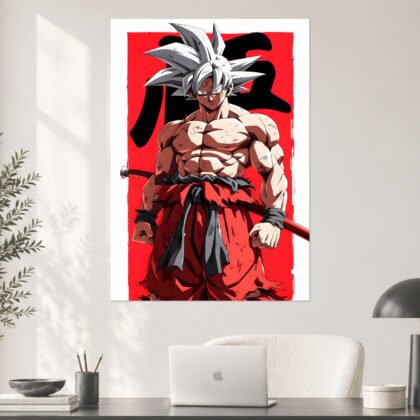 Ultra Instinct Goku "Red Contrast" Aesthetic Poster