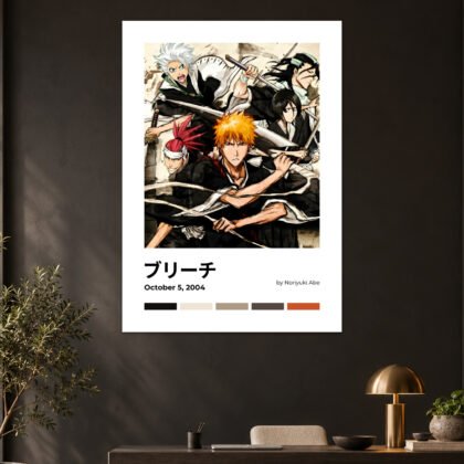 Bleach Ichigo Soul Reapers Battle Minimalist Anime Poster