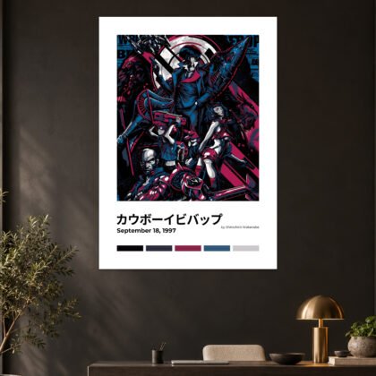 Cowboy Bebop Spike Crew Action Minimalist Anime Poster