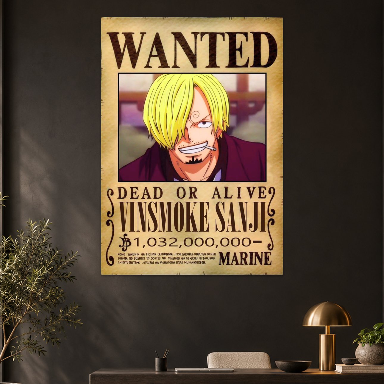 Vinsmoke Sanji Wanted One Piece Anime Poster
