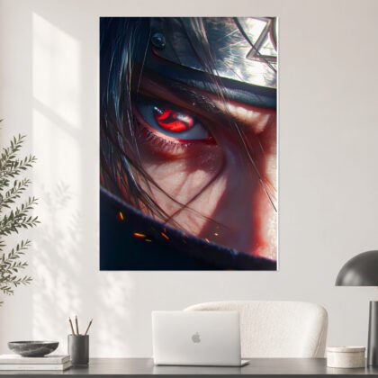 Itachi Uchiha Mangekyo Sharingan Close-Up Anime Poster