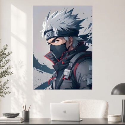 Kakashi Hatake Side Profile Shinobi Aesthetic Poster