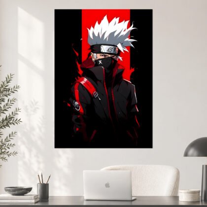 Kakashi Hatake Red Jacket Street Shinobi Aesthetic Poster