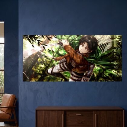 Mikasa Ackerman Forest Action Split Poster