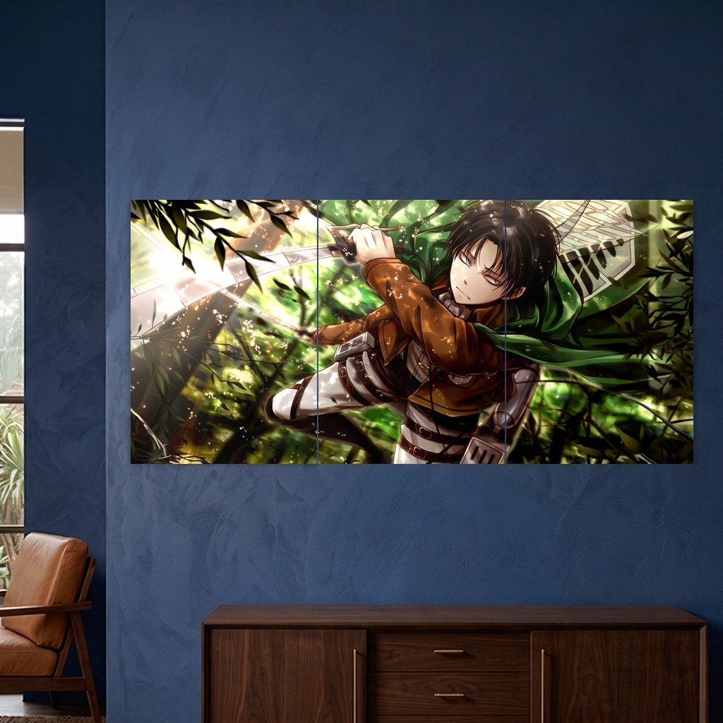 Mikasa Ackerman Forest Action Split Poster