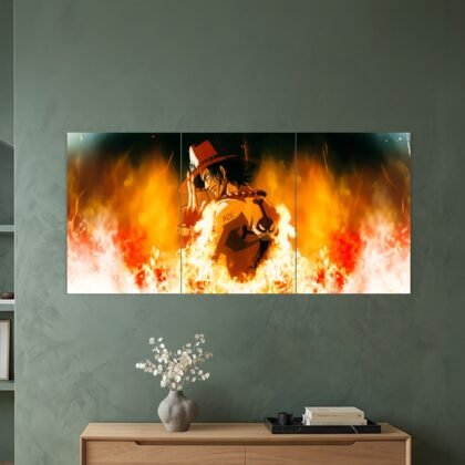 Portgas D. Ace Flame Portrait Split Poster