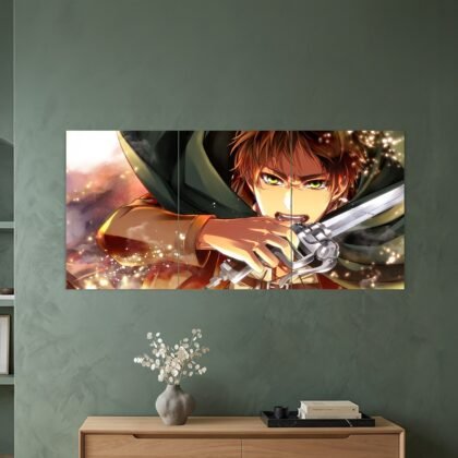 Eren Yeager Sword Action Split Poster
