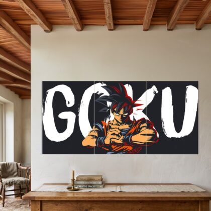 Goku Bold Typography Dragon Ball Split Poster