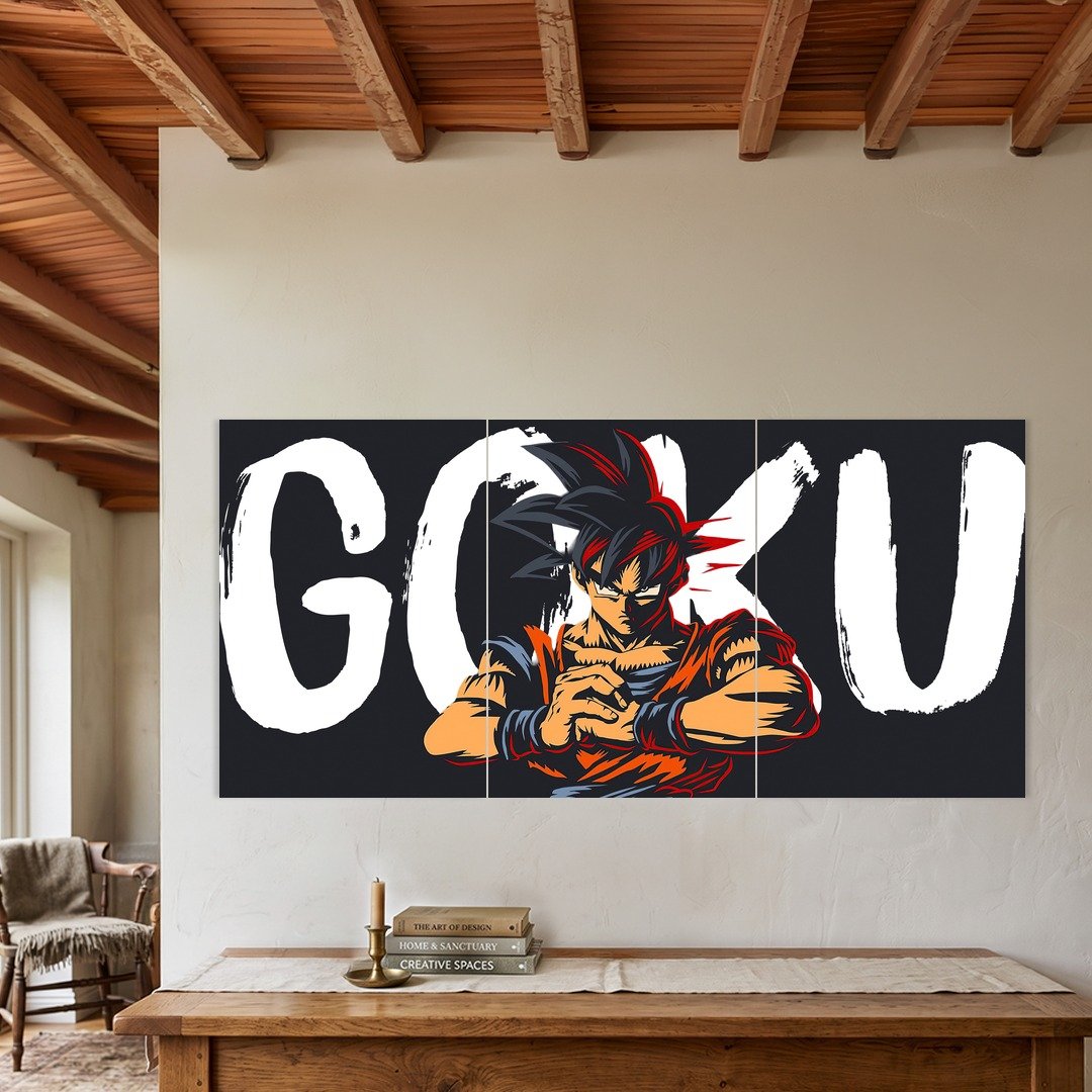 Goku Bold Typography Dragon Ball Split Poster