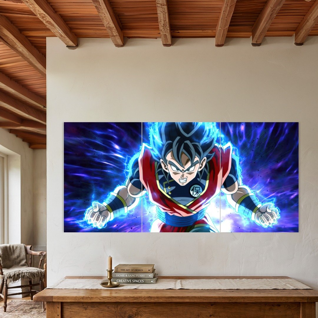 Goku Blue Aura Power Split Poster