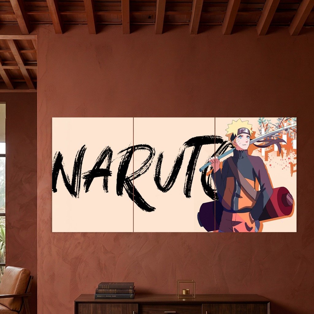Naruto Uzumaki Brush Typography Split Poster