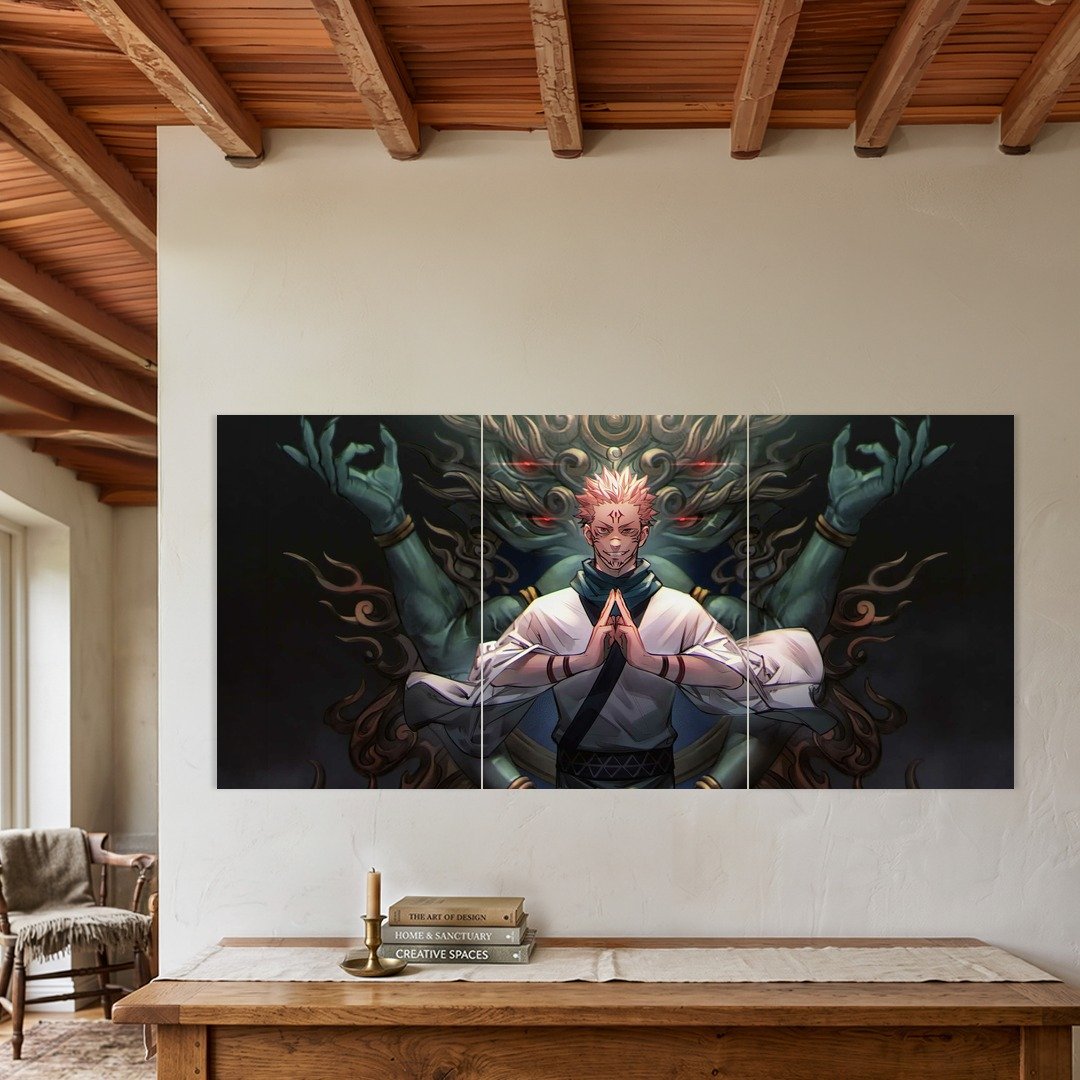 Ryomen Sukuna Dark Throne Split Poster