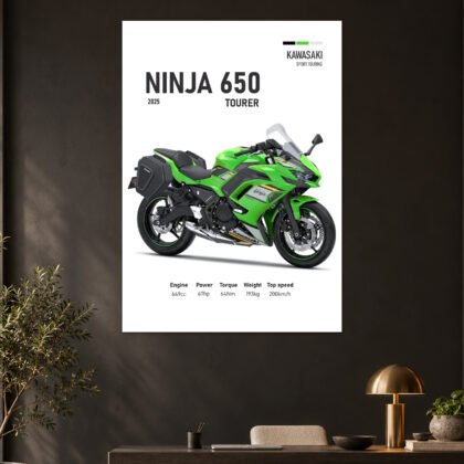 Kawasaki Ninja 650 Green Sport Tourer Bike Poster