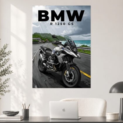 BMW R 1250 GS Coastal Highway Aesthetic Poster