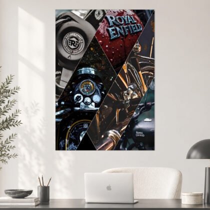 Royal Enfield Heritage Motorcycle Collage Bike Poster