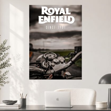 Royal Enfield Rain Ride Handlebar Bike Poster