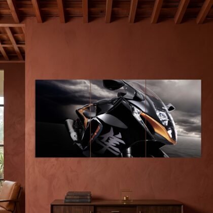 Suzuki Hayabusa Black and Orange Split Poster