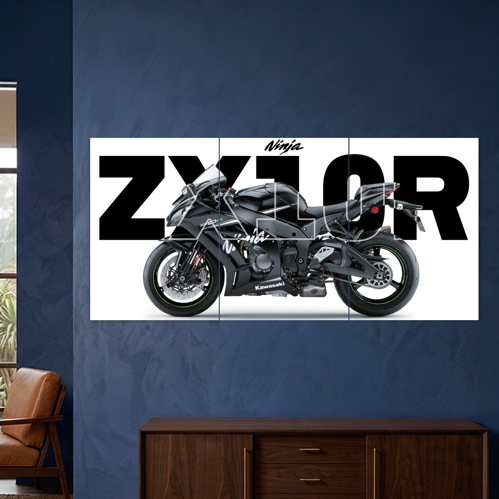 Kawasaki Ninja ZX-10R Black Split Poster