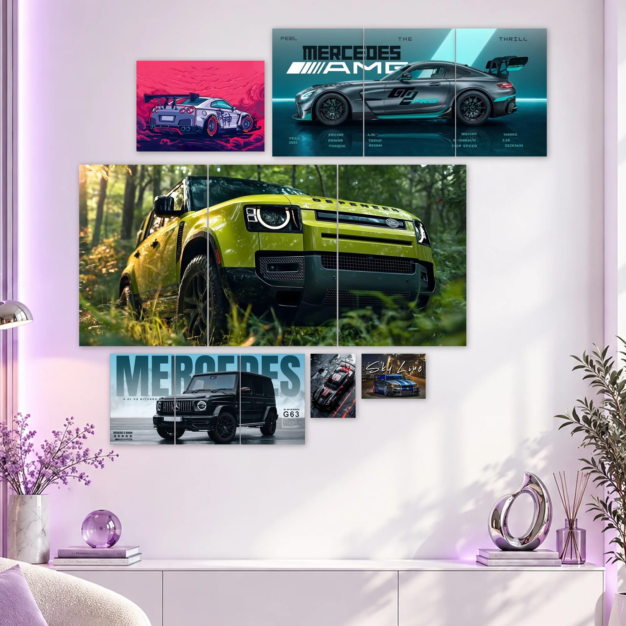 Mercedes and Off-Road Cars Layout Posters